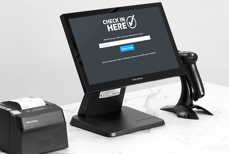 Tabletop check-in kiosk